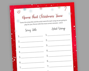 Xmas tune Etsy graphic relating to Guess the Christmas Song Printable identified as Xmas tune Etsy